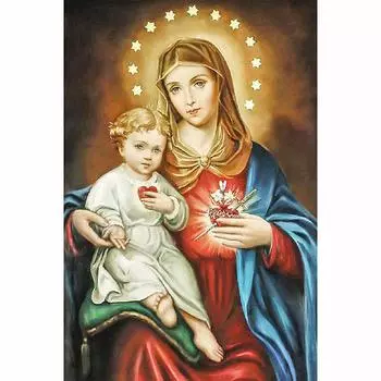 5D DIY алмазная живопись полная дрель Virgin & Child наборы для вышивки крестиком со стразами ручная вышивка поделки для детей 20X30CM