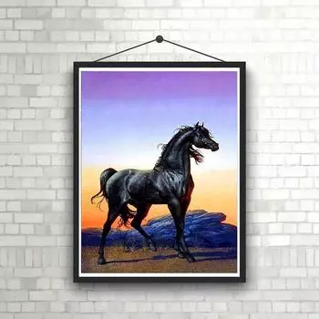 5D DIY горный хрусталь без рамы алмазная живопись 1 шт. 11,8x15,7 дюймов, узор скачущего коня мозаика набор алмазов со стразами, картины с бриллиантами Round drill 30x40cm