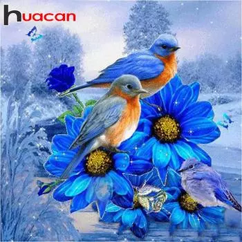 5D DIY круглая алмазная картина 2 птицы вышивка рукоделие вышивка крестом 20*30 cm