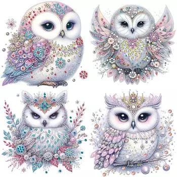 5D DIY Частичный набор для алмазной живописи с особой формой сверла Bald Owl Home Decor
