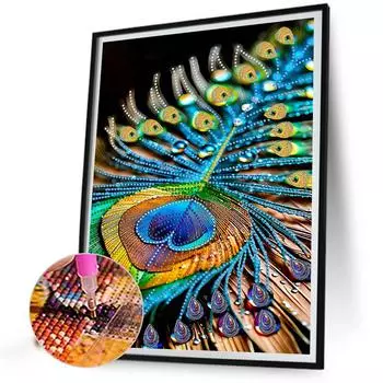 5D DIY Partial Special Shaped Drill Diamond Painting Kit Feather Decoration GSYX483