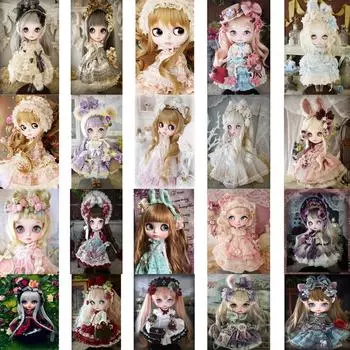 5D DIY Полный дрель Алмазная картина Мультяшная кукла Вышивка Мозаика Ремесленные наборы Домашний декор Full Round 20x30CM