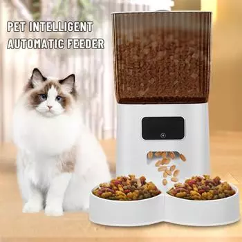 5L Двойные миски Умная автоматическая кормушка для кошек с WiFi приложением дистанционного управления Диспенсер для корма для кошек Умный рекордер для домашних животных Автоматическая кормушка для собак