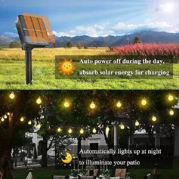 5M Waterproof Solar Bubble Ball Light String Lights Outdoor Crystal Ball String Light GardenParty Christmas Decoration Lamp разноцветный