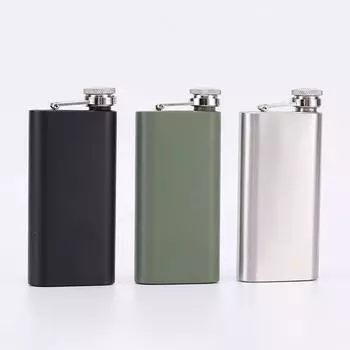 5oz Square Flagon Whiskey Vodka Wine Pot Hip Flask Stainless Steel Set Alcohol Drinking Pocket Bottle серебряный