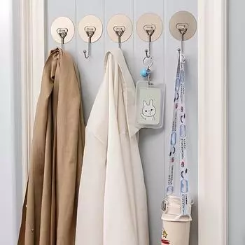 5Pc, Wall Hook Key Coat Hanger Hooks Decoration Decorative Bathroom Kitchenware Sponge Kitchen Towel Adhesive Hanging Hat Rack H