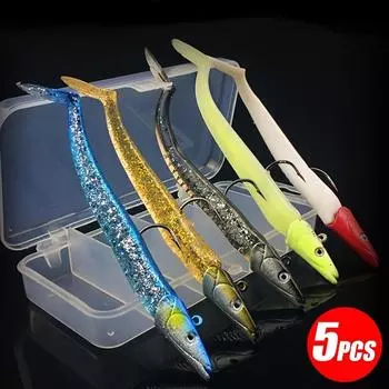 5pcs 10g/11cm, 0.35oz/3.9in Spoon Jig Premium Soft Fishing Lure Design Durable Material Bait 5pcs Mix Color