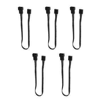 5PCS 4PIN удлинительный кабель питания вентилятора, ШИМ-разъем для корпуса вентилятора удлинительный кабель питания для компьютера