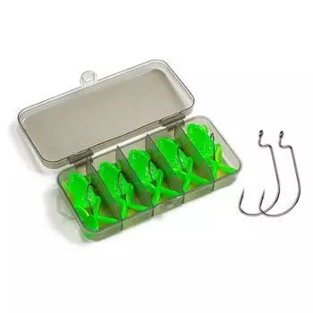 5pcs 5g 10g Mini Frog Bait Mix Color Fishing Gear Product Soft Frog Fishing Lures 10g-Transparent Green