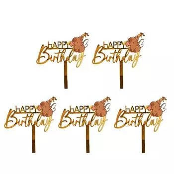 5Pcs Acrylic Capybara Cake Topper Cupcake Ornaments Cartoon Animal Birthday Party Decoration for Kids Adults Enduring 4