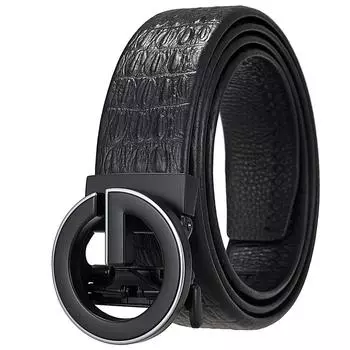 5Pcs Belt Casual Automatic Buckle First Layer Cowhide Belt, Automatic Belt Head Ly36-25809-5 110cm-130cm