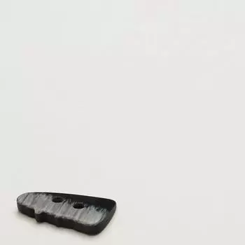 5pcs Corner tip two-hole rope button down jacket double-sided nylon coat decorative buttons women s jacket sweater button 1 #[TM01 two-hole horn teeth black]
