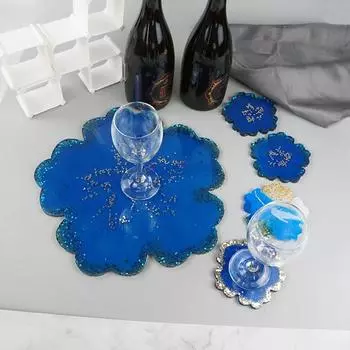 5 шт. DIY Подставка под стакан в форме цветка из силикона Geode, формы из смолы, подставка под стакан, формы для чайного коврика, инструменты для художественного творчества, литье из эпоксидной смолы своими руками