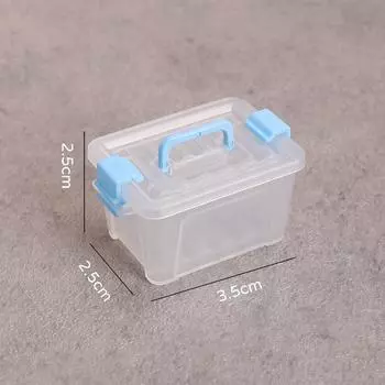 5Pcs Dollhouse Mini Storage Box Clear Toolbox Model Dollhouse Home Home Decoration Dolls House Micro Scene Decor Props