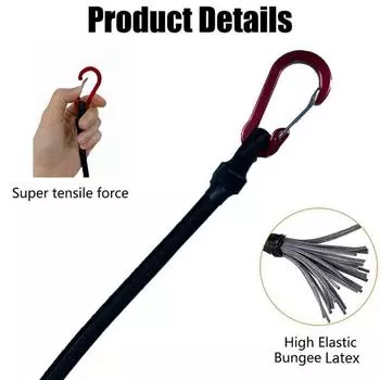 5PCS Elastic Lanyard Hook, Kayak Bike Luggage Packing Rope Camping Accessories, Multi-functional Hook