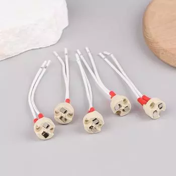 5Pcs Eu Mr16 Lamp Base Ceramic Socket Base With 10Cm Silicone Cable For Led And Halogen Lamps Mr11 G4 G5.3 Accessories 5pcs