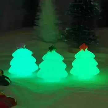 5pcs Luminous Tree Christmas Ornament Plants Micro Landscape Figure Glowing Miniature Statue Potted Garden Accessories 5pcs фиолетовый