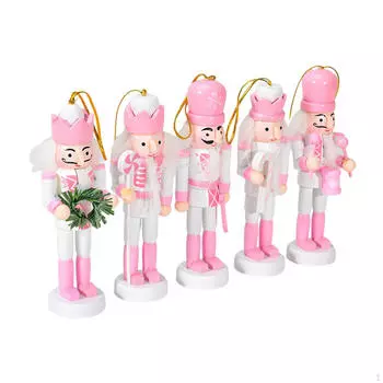 5Pcs Nutcracker Soldier Figurine Sculptures for Mantel Festival Birthday