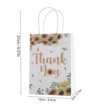 5Pcs/Pack Kraft Paper Bag Printing Portable Gift Bag Holiday Universal Paper Bag Handbag