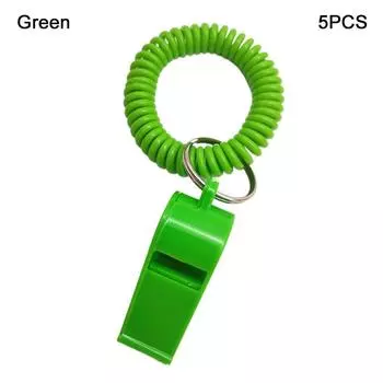 5pcs Plastic Referee Sport Whistle With Rope Rugby Party Whistle Training School Soccer Tools зелёный