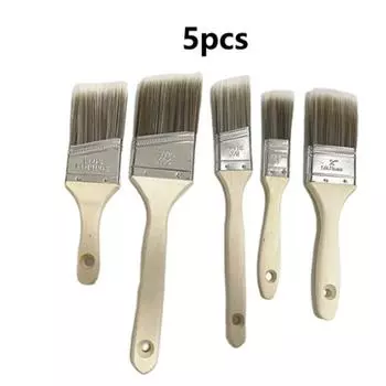 5PCS Professional Wood Paint Brush Set Wooden Painting Flat Angled Brush DIY Decorative Tool For Wall Furniture Painting Tools