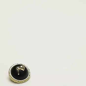 5pcs Rose Button Gold Tooth Edge Black Bead Metal Accessories Women s Coat Jacket Small Fragrant Clothing Button 1 #[18mm tooth edge gold rose black]