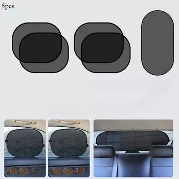 5Pcs/set Car mesh sunshade, car window sunscreen, heat insulation, sunshade, car mesh side curtain shading board