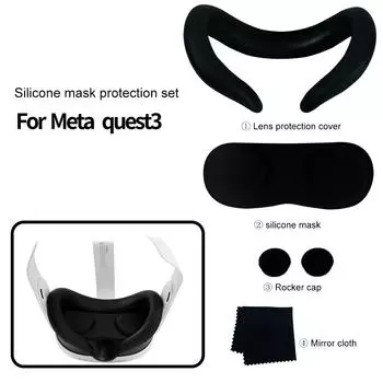 5 шт./компл. силиконовая защитная маска для лица VR для Meta Quest 3, защитная крышка для объектива, защитная маска для лица от пота для Meta Quest 3 VR белый