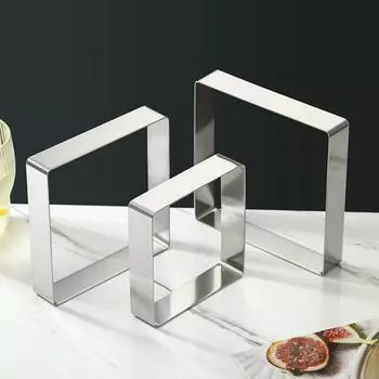 5Pcs/Set Stainless Steel Cookie Cutter Rectangle Dough Mold Durable Fruit Cutter Kitchen Style A