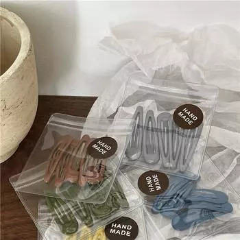 5Pcs/Set Waterdrop Shape Hair Clip Solid Color Bangs Clip Milk Coffee BB Hairpins Handmade Kids Girls Side Clip Hair Accessories темный кофе