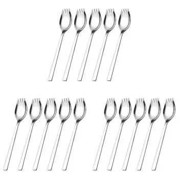 5Pcs Spork Long Handle Camping Tableware Spoon Fork Cutlery for Home Daily Use U