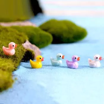 5шт смолы утка модель орнамент миниатюрный сад сочные бонсай кукольный декор белый