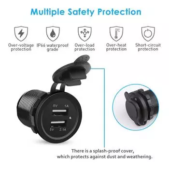 5V3.1A 12V Dual USB автомобильное зарядное устройство с панелью водонепроницаемый адаптер питания розетка для автомобиля лодка грузовик мотоцикл розетка питания
