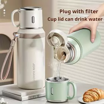 600 мл термобутылка для воды из нержавеющей стали термос бутылка для хранения холодной и горячей воды термос для чая кофе термосы 600ml зелёный