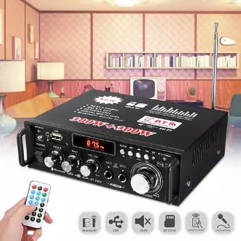600 Вт 12 В/220 В HIFI аудио стерео усилитель мощности Bluetooth FM-радио 2CH автомобильный дом