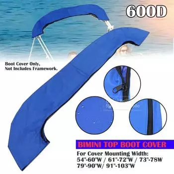 600D 3/4 BOW Bimini Top чехол для багажника яхты без каркаса с молнией зимний снежный солнцезащитный козырек пыленепроницаемый водонепроницаемый чехол для морских аксессуаров