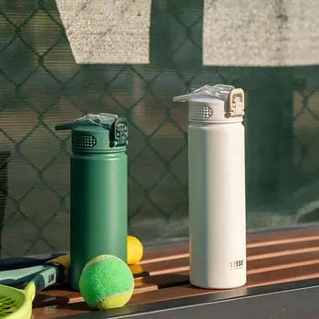600ml/750ml Double Stainless Steel Vacuum Flask With Straw Large Capacity Portable Outdoor Sport Travel Thermal Water Bottle 600ml чёрный
