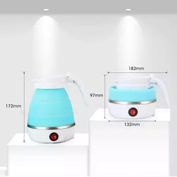 600ML Foldable And Portable Teapot Water Heater Household Travel Electric Water Kettle Kitchen Appliances Water Boiling Pot us белый