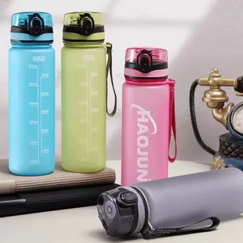 600ml Water Bottle Motivational Sport Water Bottle Leakproof Bottles Drinking Outdoor Travel Gym Fitness Jugs For Kitchen Cups 600ml серый