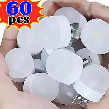 60/1 шт. Мини USB ночники портативные защита глаз книги чтение лампа USB штекер внешний аккумулятор зарядка светодиодные лампы лампа