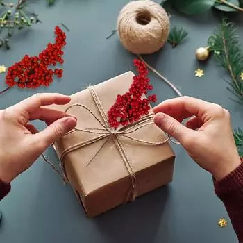 60/1pcs Christmas Red Berries Branches Artificial Holly Berry Stamen Plants Flowers Wreath Ornaments Xmas Tree Party Home Decor