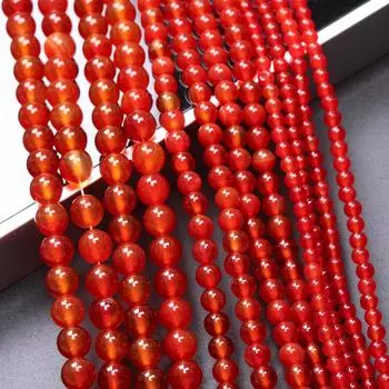 60/50/40 шт. 4/6/8 мм DIY браслет из красного агата круглый шарик из натурального камня ювелирное производство 4mm красный