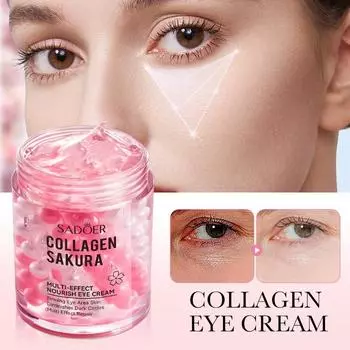 60 г Многофункциональный питательный крем для глаз с коллагеном Sakura, глубоко увлажняющий и уменьшающий тонкие линии и темные круги крем для глаз