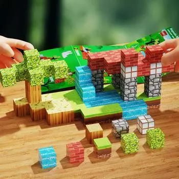 60+PCS Магнитные строительные блоки Mine Magnet World Set для мальчиков и девочек в возрасте от 3 лет Сенсорные игрушки для подарков Конструкторы