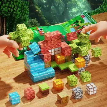 60+PCS Магнитные строительные блоки Mine Magnet World Set для мальчиков и девочек в возрасте от 3 лет Сенсорные игрушки для подарков Конструкторы