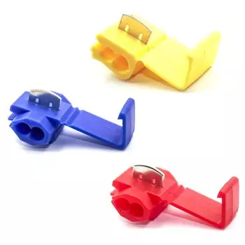 60 шт. соединителей для быстрого сращивания проводов без пайки, 22-10 AWG Scotch Lock Snap электрический соединитель для проводов(22-18AWG Красный 20шт, 18-14AWG
