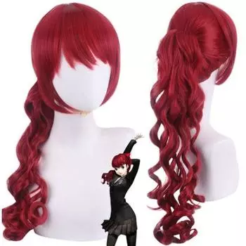 60 см игра Persona 5 Yoshizawa Kasumi красный парик косплей костюм термостойкие синтетические волосы женские вечерние парики для ролевых игр 60-65CM коричневый