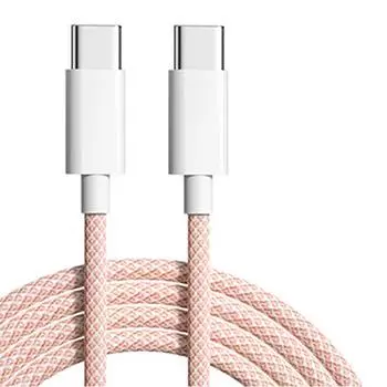 60 Вт, 6 А, кабель USB типа C-C, линия передачи данных для Iphone 15, Xiaomi Poco, кабель USB C для быстрой зарядки, кабель типа C, шнур для зарядки данных, провод 20 В 1m розовый