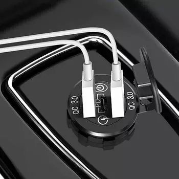 60 Вт двойной QC 3.0 USB и PD Type-C тройной разъем 12-24 В алюминиевое автомобильное зарядное устройство с сенсорным переключателем водонепроницаемое для автомобиля лодки морского автофургона