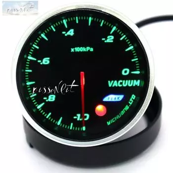 60mm 100KPa vacuum gauge with sensor 12V Instruments Car Motorcycle Accessories чёрный
